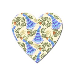 Peacock Vector Design Seamless Pattern Fabri Textile Heart Magnet by Vaneshart