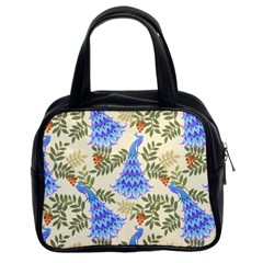 Peacock Vector Design Seamless Pattern Fabri Textile Classic Handbag (two Sides) by Vaneshart