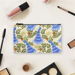 Peacock Vector Design Seamless Pattern Fabri Textile Cosmetic Bag (small) by Vaneshart