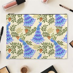 Peacock Vector Design Seamless Pattern Fabri Textile Cosmetic Bag (xl) by Vaneshart