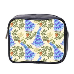 Peacock Vector Design Seamless Pattern Fabri Textile Mini Toiletries Bag (two Sides) by Vaneshart