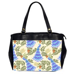 Peacock Vector Design Seamless Pattern Fabri Textile Oversize Office Handbag (2 Sides) by Vaneshart