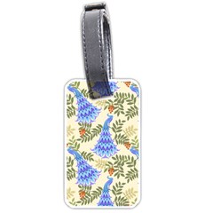 Peacock Vector Design Seamless Pattern Fabri Textile Luggage Tag (one Side) by Vaneshart