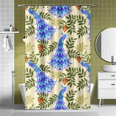 Peacock Vector Design Seamless Pattern Fabri Textile Shower Curtain 48  X 72  (small)  by Vaneshart