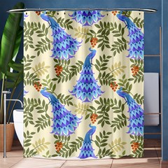 Peacock Vector Design Seamless Pattern Fabri Textile Shower Curtain 60  X 72  (medium)  by Vaneshart