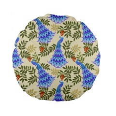 Peacock Vector Design Seamless Pattern Fabri Textile Standard 15  Premium Flano Round Cushions by Vaneshart