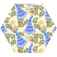 Peacock Vector Design Seamless Pattern Fabri Textile Wooden Puzzle Hexagon