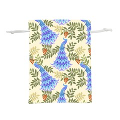 Peacock Vector Design Seamless Pattern Fabri Textile Lightweight Drawstring Pouch (l) by Vaneshart