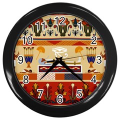 Seamless Ethnic Pattern Wall Clock (black)