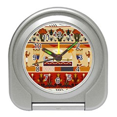 Seamless Ethnic Pattern Travel Alarm Clock by Vaneshart