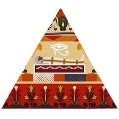 Seamless Ethnic Pattern Wooden Puzzle Triangle