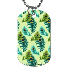 Peacock Feather Pattern Dog Tag (one Side) by Vaneshart