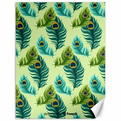 Peacock Feather Pattern Canvas 12  X 16  by Vaneshart