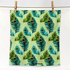 Peacock Feather Pattern Face Towel by Vaneshart