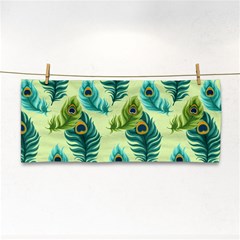 Peacock Feather Pattern Hand Towel by Vaneshart