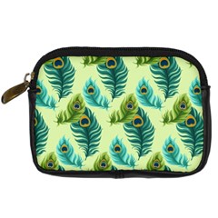 Peacock Feather Pattern Digital Camera Leather Case by Vaneshart