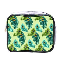 Peacock Feather Pattern Mini Toiletries Bag (one Side) by Vaneshart