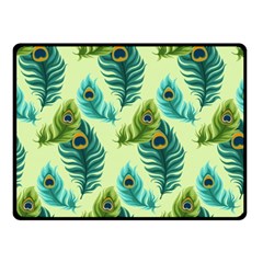 Peacock Feather Pattern Fleece Blanket (small) by Vaneshart