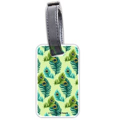 Peacock Feather Pattern Luggage Tag (one Side) by Vaneshart