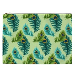 Peacock Feather Pattern Cosmetic Bag (xxl) by Vaneshart