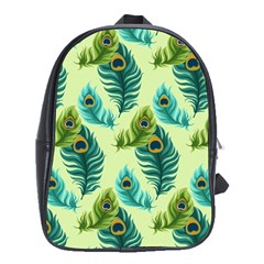 Peacock Feather Pattern School Bag (xl) by Vaneshart