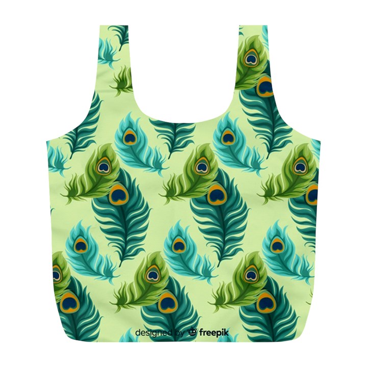 Peacock Feather Pattern Full Print Recycle Bag (L)