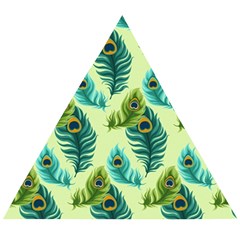 Peacock Feather Pattern Wooden Puzzle Triangle by Vaneshart