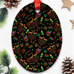 Seamless Pattern Kwanzaa With Traditional Colored Candles Ornament (oval) by Vaneshart