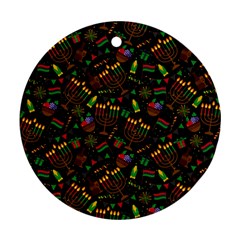 Seamless Pattern Kwanzaa With Traditional Colored Candles Round Ornament (two Sides) by Vaneshart