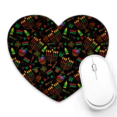 Seamless Pattern Kwanzaa With Traditional Colored Candles Heart Mousepads by Vaneshart