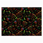 Seamless Pattern Kwanzaa With Traditional Colored Candles Large Glasses Cloth (2 Sides) Front