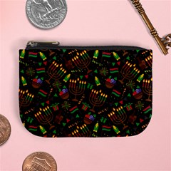 Seamless Pattern Kwanzaa With Traditional Colored Candles Mini Coin Purse by Vaneshart