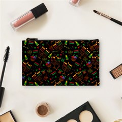 Seamless Pattern Kwanzaa With Traditional Colored Candles Cosmetic Bag (small) by Vaneshart