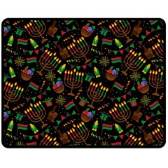 Seamless Pattern Kwanzaa With Traditional Colored Candles Fleece Blanket (medium)  by Vaneshart