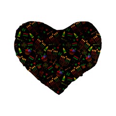 Seamless Pattern Kwanzaa With Traditional Colored Candles Standard 16  Premium Flano Heart Shape Cushions by Vaneshart