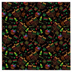 Seamless Pattern Kwanzaa With Traditional Colored Candles Wooden Puzzle Square by Vaneshart