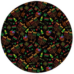 Seamless Pattern Kwanzaa With Traditional Colored Candles Wooden Bottle Opener (round) by Vaneshart