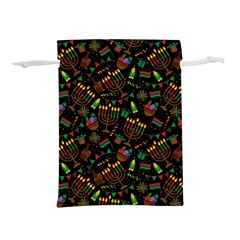 Seamless Pattern Kwanzaa With Traditional Colored Candles Lightweight Drawstring Pouch (l)