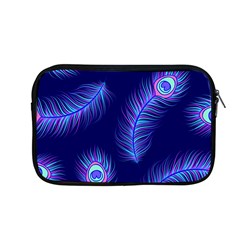 Seamless Pattern With Colorful Peacock Feathers Dark Blue Background Apple Macbook Pro 13  Zipper Case by Vaneshart