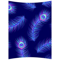 Seamless Pattern With Colorful Peacock Feathers Dark Blue Background Back Support Cushion by Vaneshart