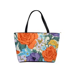 Vintage Floral Vector Seamless Pattern With Roses Classic Shoulder Handbag by Vaneshart