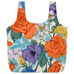 Vintage Floral Vector Seamless Pattern With Roses Full Print Recycle Bag (XL) Back