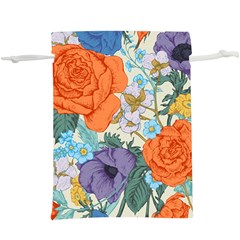 Vintage Floral Vector Seamless Pattern With Roses  Lightweight Drawstring Pouch (xl)