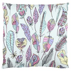 Vector Illustration Seamless Multicolored Pattern Feathers Birds Large Cushion Case (one Side)