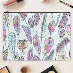 Vector Illustration Seamless Multicolored Pattern Feathers Birds Cosmetic Bag (xxxl) by Vaneshart