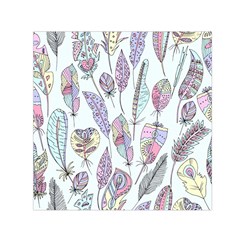 Vector Illustration Seamless Multicolored Pattern Feathers Birds Small Satin Scarf (square) by Vaneshart