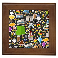 Vector Flat Seamless Texture Pattern Ghana Framed Tile by Vaneshart