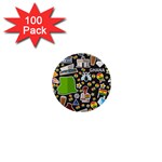 Vector Flat Seamless Texture Pattern Ghana 1  Mini Buttons (100 pack)  Front