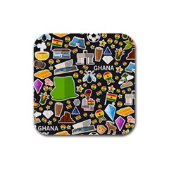 Vector Flat Seamless Texture Pattern Ghana Rubber Square Coaster (4 Pack)  by Vaneshart