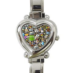 Vector Flat Seamless Texture Pattern Ghana Heart Italian Charm Watch by Vaneshart